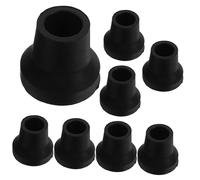 Mikinona Punte di Gomma Antiscivolo Facile da Sostituire 8 Pezzi 16mm Colore Nero, per Supporto Stabile e Sicuro per Bastone da Passeggio e Deambulatore