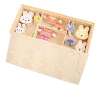 Mikinona Puzzle di Legno Educativo per Giocattolo Animale Coniglio per Cambiare Vestiti Puzzle Animali Cartoon Colori Vivaci per Sviluppo Coordinazione Occhio-Mano