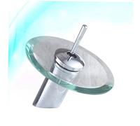 Mikinona Rubinetto Lavabo in Vetro con Miscelatore Monocomando Cromato per Bagno Miscelatore Caldo e Freddo in Acciaio Inox Resistente Ruggine e Calore Design Leva Singola per Controllo
