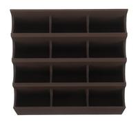 Mikinona Scatola Organizer per Lame da Barba e Tagliacapelli 12 Scomparti in Materiale Robusto Marrone, Contenitore Compatto per Bagno e Salone, Custodia Porta Lamette Multiscomparto per