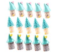 Mikinona Set 15 Pezzi Mini Casa sull'Albero in Resina Artigianale Ornamenti Paesaggio Miniatura per Decorazione Giardino Decorazioni da Tavolo e Festa Resistenti alle Intemperie