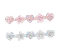 Mikinona Set 2 Supporti per Unghie Finte in Resina Trasparente Effetto Iridescente Base Espositore per Punte Unghie a Forma di Cuore e Striscia Pratico per Nail Art e Formazione
