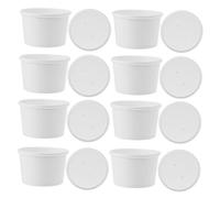 Mikinona Set 25 Bicchieri e Coperchi per Gelato da 8 Oz, in Carta Alimentare Sicura, per Dessert, Spuntini e Ristorazione Professionale