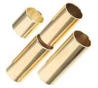 Mikinona Set 4 Pezzi Slide per Chitarra Elettrica e Acustica in Metallo Dorato, Anelli Scorrevoli di Diverse Dimensioni per Musicisti Professionisti e Principianti, Accessori Portatili