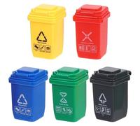 Mikinona Set 5 Mini Bidoni della Spazzatura per Esterni, Mini Contenitori per Riciclaggio, Piccoli Cestini da Esterno per Decorazioni Casa delle Bambole e Scenari in Miniatura