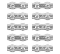 Mikinona Set da 6 Morsetti per Cavi Metallici in Acciaio Inox M6 Duplex, Morsetti a Doppio Bullone per Fissaggio Stabile di Funi Metalliche, Clip per Cavi Resistenti alle Intemperie