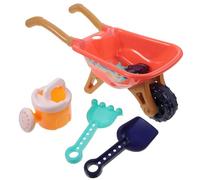 Mikinona Set da 6 Pezzi Giocattoli da Spiaggia, Giocattolo Educativo in Plastica Resistente, Carrello Arancione Accessori per Giochi Estivi All'aperto sulla Sabbia Colore Colore Casuale