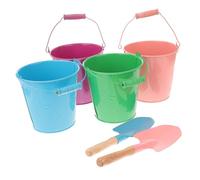 Mikinona Set da 6 Pezzi Secchiello da Spiaggia e Pala in Ferro Colorato per Bambini, Giocattoli per Sabbia da Giardino con Impugnatura Ergonomica, per Giochi All’aperto e Colore Casuale
