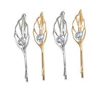 Mikinona Set Di 4 Fermagli Decorativi A Forma Di Foglia Per Lo Styling Dei in Oro E Argento Leggeri Per Donne