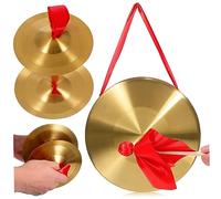 Mikinona Set Di Gong Con Mazza - Gong Da 22 Cm + Coppia Di Piatti Da 15 Cm - Gong Cinese A Mano Strumento A Percussione Per Musicisti