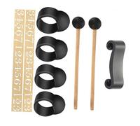 Mikinona Set in Plastica e Silicone 9 Pezzi Accessori per Tamburo a Lingua Proteggi Bacchette e Dita Neri per Principianti e Strumenti a Percussione