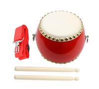Mikinona Set Tamburo Rosso Per Bambini Con Bacchette in Legno Giocattolo Musicale Educativo a Percussione Strumento Musicale Per Sviluppo Senso Del Ritmo