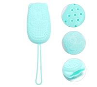 Mikinona Spazzola per Doccia in Silicone Multiuso Design ad Autoammollo e Porta Sapone Integrato per Uso Domestico e Sotto la Doccia Colore Verde