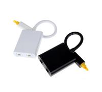 Mikinona Splitter Audio Ottico Digitale Bianco Adattatore Convertitore Fibra Ottica per Distribuzione Audio Doppia Uscita con Terminale Placcato Oro e Involucro Antimagnetico per