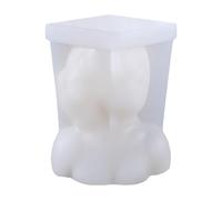 Mikinona Stampo in Silicone 3d per Candele a Forma di Ragazza Bendata, Morbido e Resistente, la Creazione di Candele e Argilla Polimerica Bianco