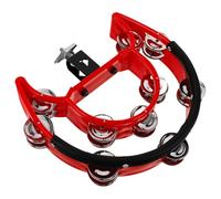 Mikinona Tamburello Montabile Doppio con Sonagli Metallici a Doppio Strato Accessorio per Batteria Hi-Hat in Metallo e ABS Strumento Percussione Robusto con Bordi in Gomma per