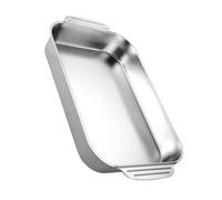 Mikinona Teglia Rettangolare in Acciaio 41x24x5,3 Cm per Forno e Induzione, Teglia da Forno per Arrosti e Dolci Distribuzione Uniforme del Calore, Uso Versatile per Cucinare Pesce, Verdure e Lasagne
