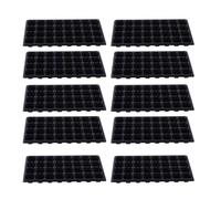 Mikinona Vassoio per Germinazione Piante Multi-Tasca 10 Pezzi Plastica | Nero, Traspirante e Risparmio Idrico, Accessori Inclusi Attrezzi da Semina e Etichette