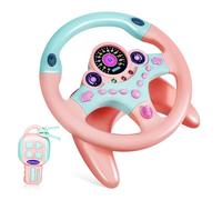 Mikinona Volante Giocattolo Simulato Con Base e Luce Per Ragazzo Ragazza Volante Interattivo Di Guida Educativo Con Suoni e Clacson Gioco Di Simulazione Per Ragazzo Ragazza e Bambine Rosa