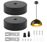 Mikiuly Rosone Lampadario Soffitto, Rosone Soffitto, Rosoni Lampadario in Metallo, Lampada a Baldacchino, Coprifilo per Rosone a Soffitto, per Soggiorno, Corridoio, Lampadario da Cucina, 2 pezzi