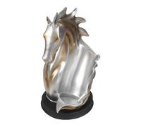 MIKIYUEER Scaffale per vino a forma di cavallo, in blu/argento/rosso, per camera da letto, soggiorno, feste e altri luoghi. (17 x 30 cm, per bottiglie fino a 7,2 cm, argento e oro)