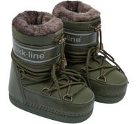 Mikk-line Moon Boots bambini, Doposci foderati, Dusty Olive | Fodera calda in pelliccia sintetica, impermeabili, suola antiscivolo, traspiranti, slip-on con laccio elastico