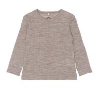 Mikk-Line - Small Kid's Merino Wool L/S Top - Maglia a manica lunga merino 56 marrone/grigio