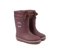 Mikk-line Stivali da acqua termici per bambini, stivali di gomma per bambini con lacci, stivali di gomma rivestiti con dettagli riflettenti, stivali da pioggia per bambini in gomma naturale, marrone,