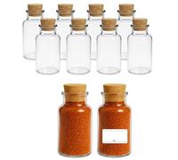 mikken 10 bottiglie di vetro da farmacia, 300 ml, con tappo in sughero, etichette incluse