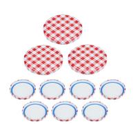 mikken 10 coperchi per barattoli di marmellata TO82 Blueseal - senza BPA/PVC, tappo di ricambio Twist-Off per vasetti e barattoli di conserve, rosso/bianco a quadretti