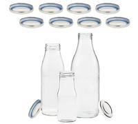 mikken 10 coperchi per bottiglie di vetro TO48/5 cm - Blueseal - senza BPA/PVC, tappo di ricambio Twist-Off per bottiglie di latte e succhi di frutta, colore argento