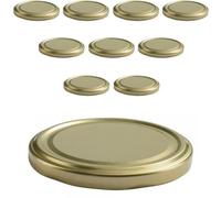 mikken 10 coperchi TO 82/8,5 cm per barattoli di marmellata Twist-Off coperchio a vite per vasetti e barattoli in vetro oro