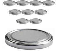 mikken 10 coperchi TO 82/8,5 cm per barattoli di marmellata Twist-Off coperchio di ricambio per vasetti e barattoli di conserve, colore argento