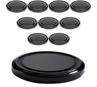 mikken 10 coperchi TO 82/8,5 cm per barattoli di marmellata Twist-Off coperchio di ricambio per vasetti e barattoli di conserve, colore nero