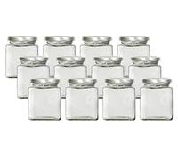 mikken - 12 barattoli per conserve portaspezie in vetro, da 212 ml, con etichette