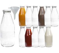 mikken 12 bottiglie di vetro da 500 ml, con tappo a vite, colore bianco, imbuto incluso