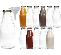 mikken - 12 bottiglie di vetro da 500 ml, con tappo a vite, colore: Oro