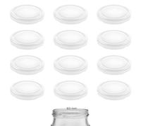 mikken 12 coperchi da 70 x 7,3 cm Twist-Off coperchio a vite per vasetti di vetro per conserve, barattoli di marmellata, colore bianco