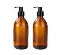 mikken 2 dispenser di sapone da 250 ml, per lozioni, shampoo, in vetro marrone, per alimenti, con etichette per etichettatura