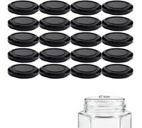 mikken 20 coperchi TO 58 Ø 6 cm per barattoli di marmellata Twist-Off nero
