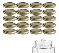 mikken 20 coperchi TO 58/6 cm per barattoli di marmellata Twist-Off coperchio di ricambio per barattoli di conserve, colore oro