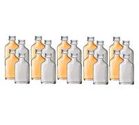 mikken - 20 mini fiaschetta in vetro da 20 ml, imbuto, nero/rosa, 20 x 20 ml