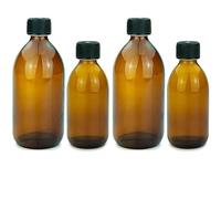 mikken 4 bottiglie di vetro marrone 2 x 250 ml + 2 x 500 ml con tappo a vite