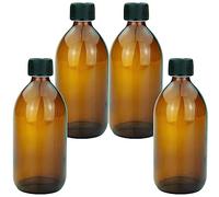 mikken 4 bottiglie di vetro marrone da 500 ml con tappo a vite