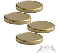 mikken 4 coperchi TO 100/10,3 cm per barattoli di vetro Twist-Off coperchio di ricambio per barattoli grandi, colore oro
