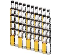 mikken - 50 mini bottiglie di vetro 40 ml con tappo a vite incluso imbuto