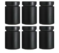 mikken 6 barattoli per spezie da 190 ml, nero opaco, con coperchio a vite ed etichette