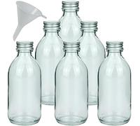 mikken 6 piccole bottiglie di vetro da 250 ml per liquore + 1 imbuto