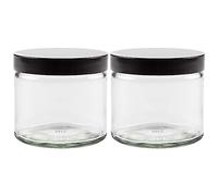 mikken - Set di 2 barattoli in vetro da 250 ml con tappo a vite e etichette