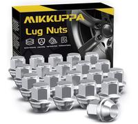 MIKKUPPA Dadi per ruota M12 x 1,5 - SW19 di ricambio per Ford Fusion, 2012 - 2018 Focus, 2001 - 2022 Escape, 2011 - 2019 Fiesta, 20 pezzi monoblocco cromato OEM Factory Style Bulge Acorn Seat
